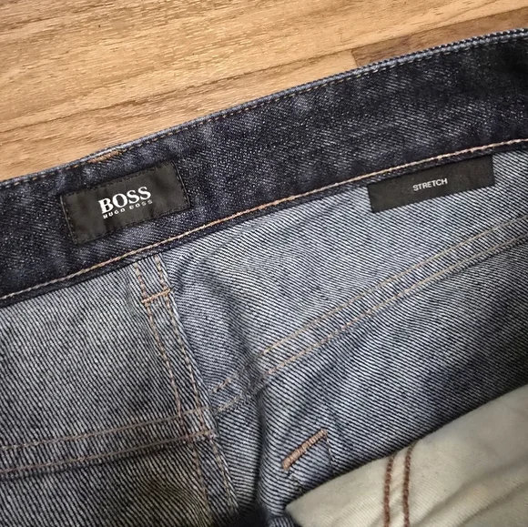 Hugo Boss Mens Jeans Slim Fit 34x30 Dark Wash Black Stretch - Picture 7 of 7